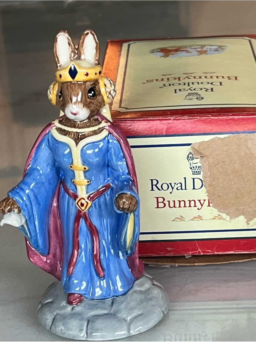 Royal Doulton Blue and Pink Bunnykins Regal Figurine